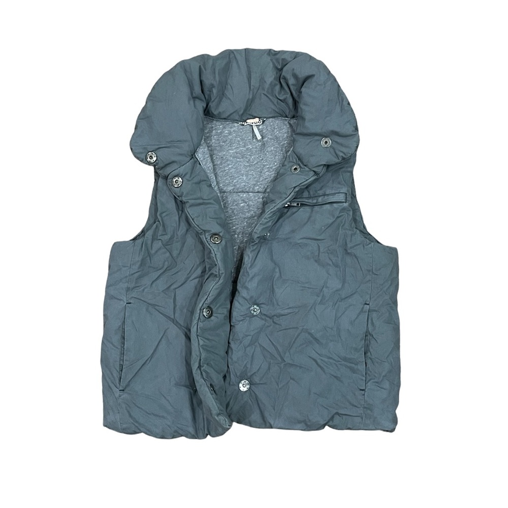 Free People Cozy Puff Sleeping Bag Vest Size Medium Gray